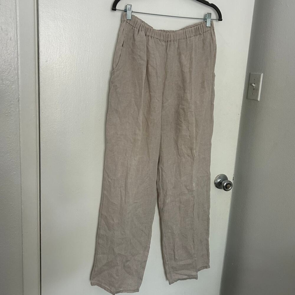 FLAX Tan Linen Pants